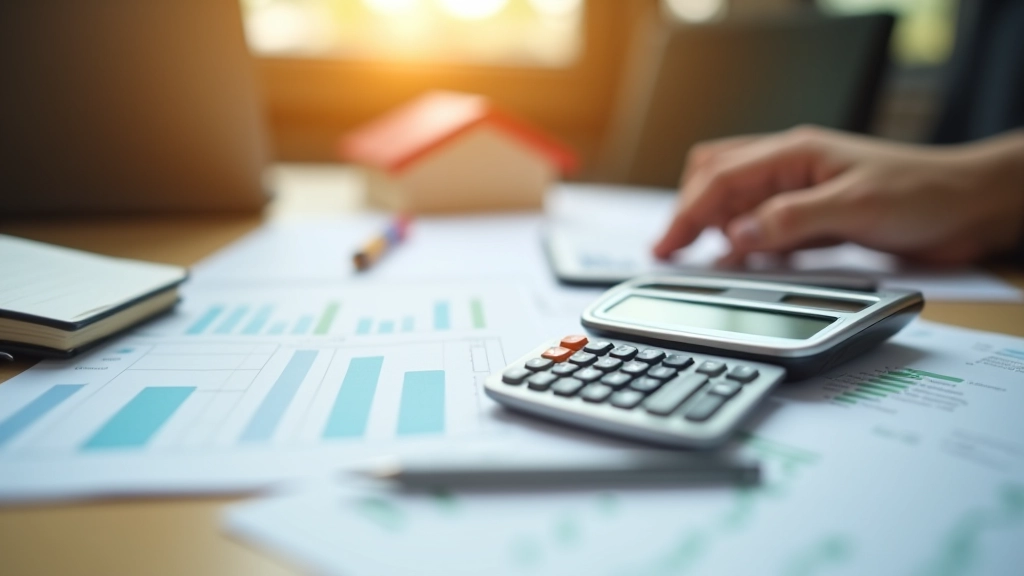 Calculator and financial documents showing stamp duty calculations and tax exemptions