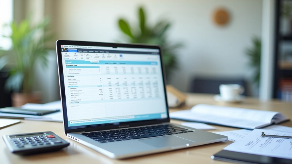 Laptop displaying spreadsheet with stamp duty calculation examples and property valuation data