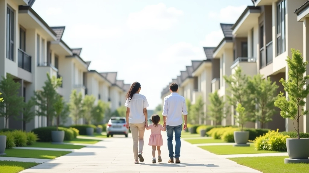 Malaysian residential neighborhood with families