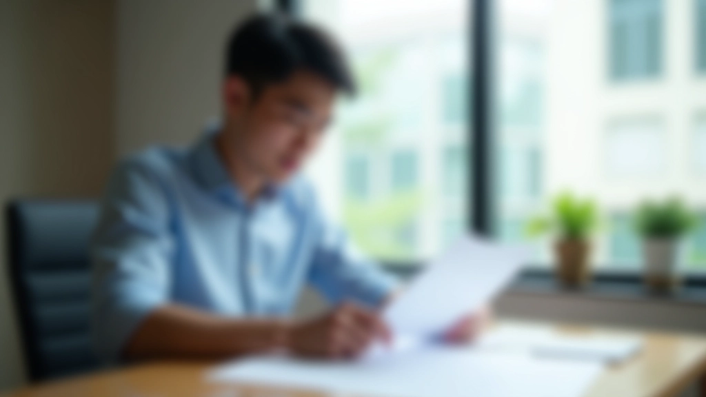 First-time homebuyer reviewing property documents and mortgage papers at a desk with pen and notepad