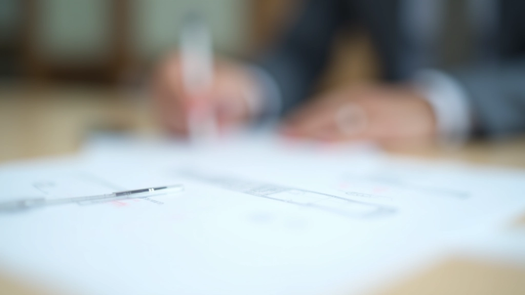 Detailed document pages with stamps and signature showing property purchase requirements